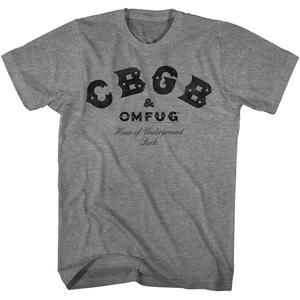 Cbgb Logo Revisited Graphite Heather Adult T-Shirt